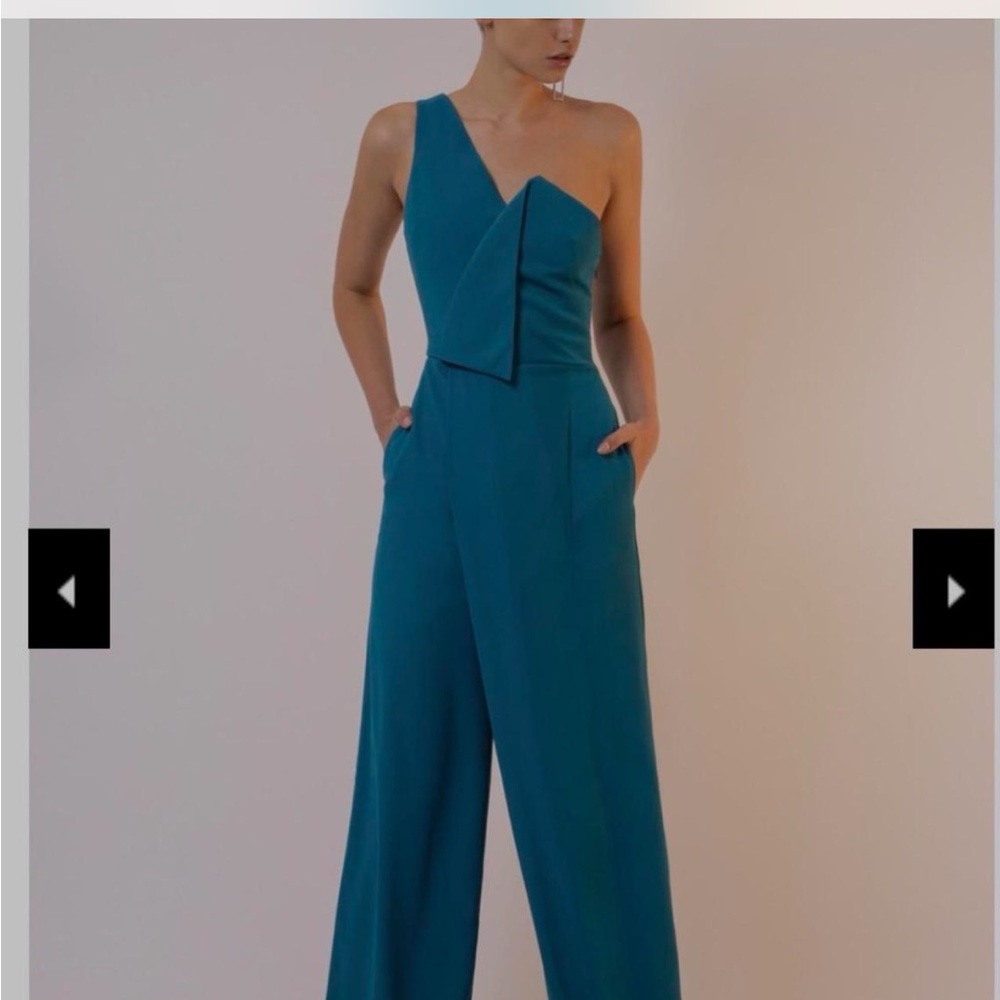AQ/AQ Blue Tuxedo Jumpsuit One Shoulder NWT